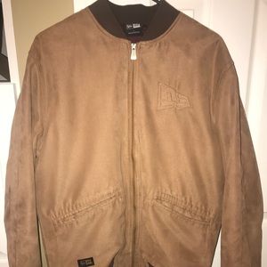 New Era suede bomber jacket